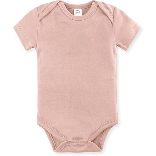 Colored Organics Unisex Newborn 100% Organic Cotton Bodysuit - Short Sleeve Infant One Piece - Baby Boy and Girl Clothing
