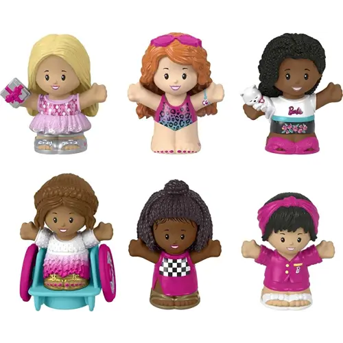 Fisher-Price Little People Barbie Toddler Toys Figure 6 Pack for Preschool Pretend Play Ages 18+ Months
