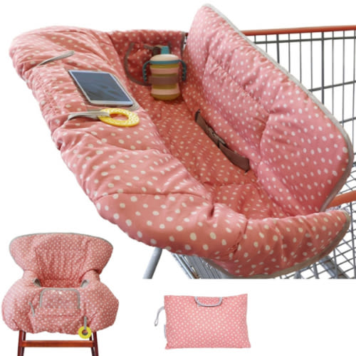 Suessie Shopping Cart Cover and High Chair Cover, Pink Dots