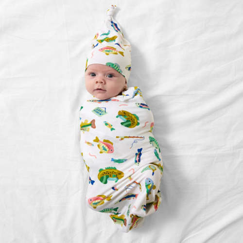 Gone Fishin' Swaddle & Hat Set