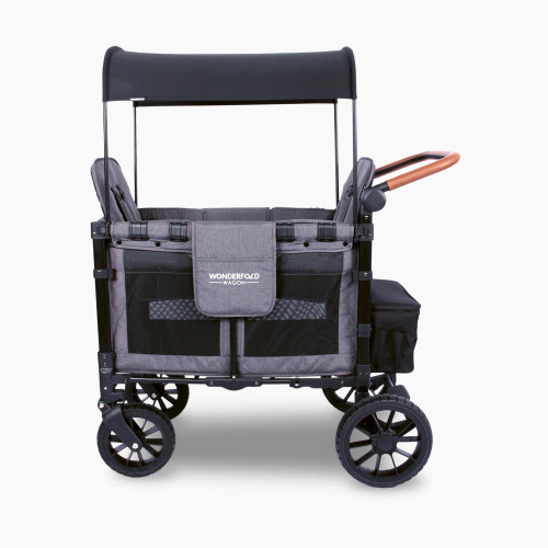WonderFold Wagon W2 Luxe Double Stroller Wagon (2 Seater) - Charcoal Gray