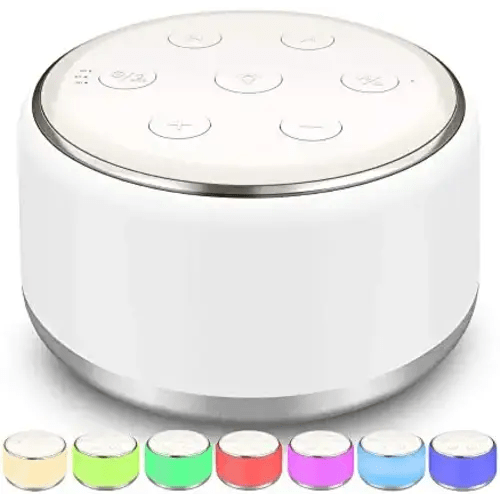 White Noise Machine for Sleeping Baby Kids – Portable Sound Machine with Night Light, USB Rechargeable, 34 Soothing Noises, Auto-Off Timer, Sleep Machine for Adults Babies Lullaby Travel Home