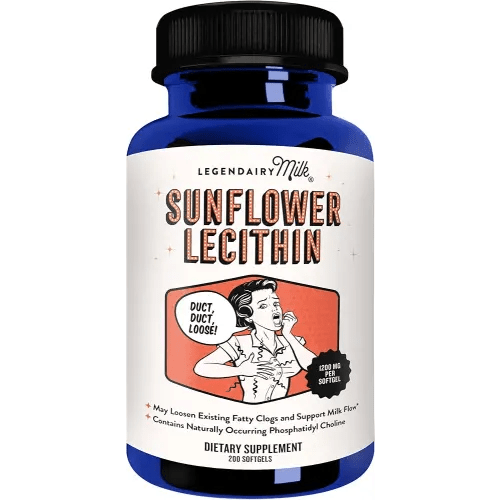 Legendairy Milk Sunflower Lecithin 1200mg, Lactation Support, Sunflower Lecithin Supplement for Clogged Milk Ducts, Made in USA, 200 Softgels