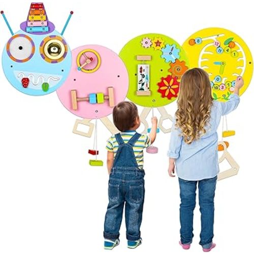 Busy Board caterpollar Caterpillar Activity Wall Panels, Children Kids Educational Wall Toy, Wall Sensory Preschool Toy with 8 Basic Activities Games, Toddler Room Decor