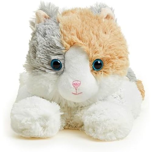warmies Microwavable & Weighted Stuffed Animals, Calico Cat - Heated Stuffed Animal Plushie for Warmth & Comfort - Cute Soft Plush Toys for Adults & Children (Boys, Girls, Babies & Toddlers)