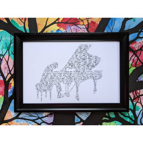 NEW! Billy Joel "Lullabye" Handwritten Lyric Silhouette PRINT - Lyric Art - BIG! 11"x 17" - In Stock!