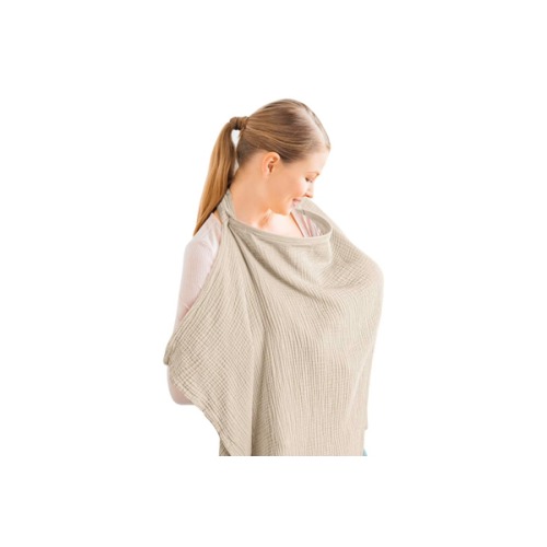 Konssy Muslin Nursing Cover for Baby Breastfeeding, Breathable 100% Cotton Breastfeeding Cover with Rigid Hoop for Mother Nursing Apron, Multi-use Carseat Canopy (Summer Wheat)