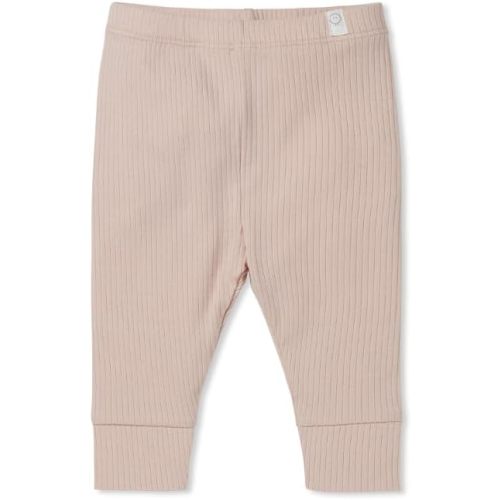 MORI Baby Unisex Premium Ribbed Leggings - Casual Stretchy Pants with Stylish Cuffs and Elastic Waist - Bottoms for Toddlers