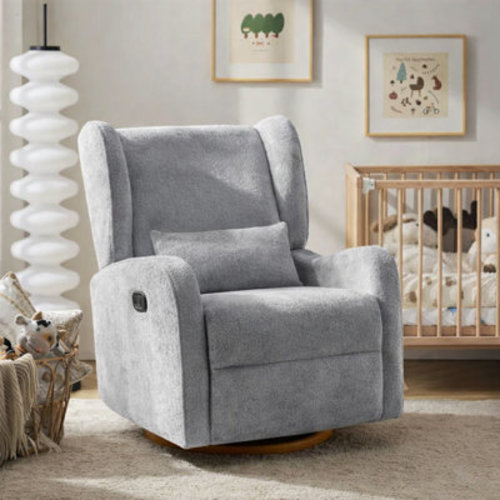 Red Barrel Studio® Medina Modern Oversized Swivel Glider Nursery Recliner With Wingback And Adjustable Headrest | Wayfair
