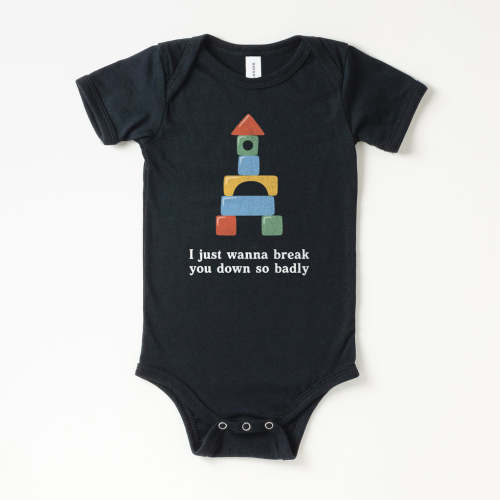 Break You Down Baby Onesie | Dark Grey Heather (6-12M)