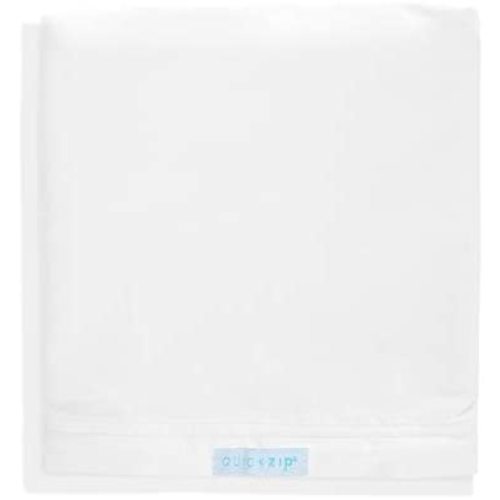 QuickZip Crib Extra Zip-On Sheet (SecureFit Wraparound Base Not Included) - Faster, Safer, Easier Baby Crib Sheets - White 100% Cotton - Fits All Standard Crib Mattresses