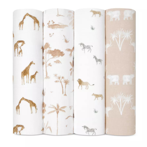 Muslin Swaddles Safari Dreams, Pack of 4