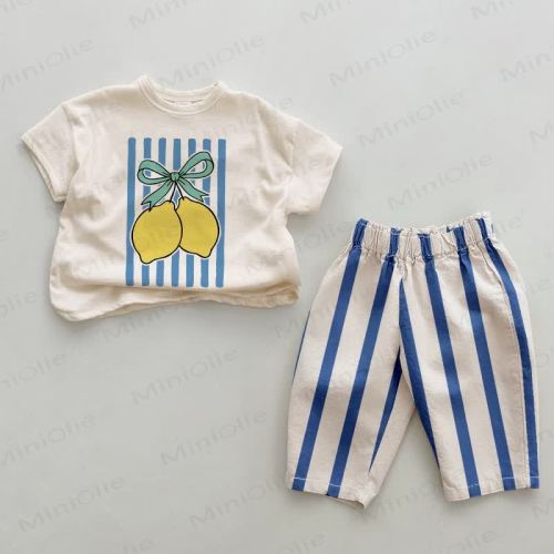 Baby 2-Piece Blue Lemon Striped Set