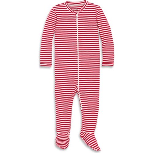 Baby Organic Zip Footie In Stripe