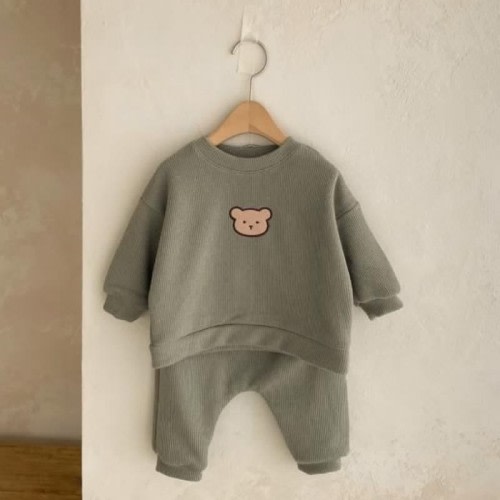 Baby Bear Ribbed Shirt and Pants Set