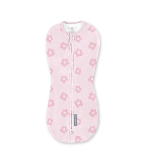 SwaddleMe by Ingenuity Compression Baby Swaddle Pod, Two-Way Zipper for Easy Diaper Changes, Improves Sleep & Calms Startle Reflex, 0-2 Months, 1.0 TOG, 1-Pack - Flower Confetti