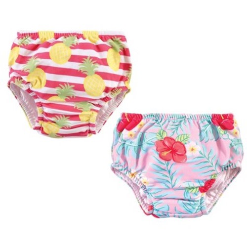 Hudson Baby Infant and Toddler Girl Swim Diapers, Tropical Floral, 12-18 Months