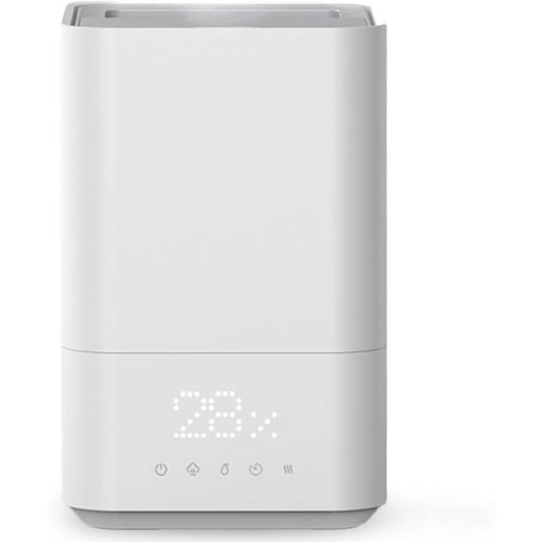 JS H20 Warm and Cool Mist Humidifier for Bedroom & Baby Room – Quiet Operation, 5L Top Fill, Essential Oil Tray, Auto Shut-Off, LED Display Ideal ultrasonic Humidifier for Small to Medium Rooms