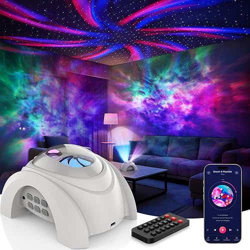 Rossetta Dual Galaxy Projector with Bluetooth Speaker & White Noise