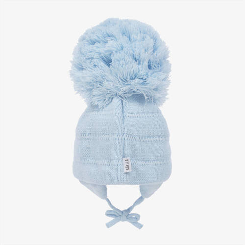 Sätila of Sweden - Blue Tuva Giant Pom-Pom Hat | Childrensalon