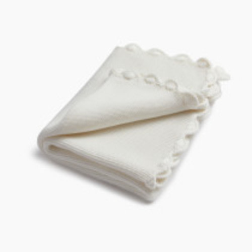 Loomsake Scalloped Blanket - Ivory, Os