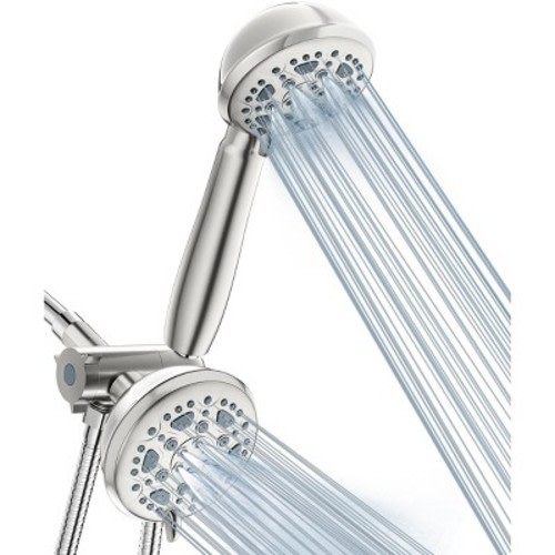 SUGIFT 6 Settings High Pressure Dual Shower Head with handheld Combo and 59" Flexible Hose