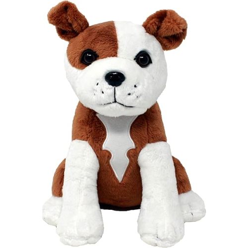 Shelter Pets 10" Brown & White Pitbull Plush - Tillman - Real-Life Adopted Staffordshire Terrier - Supports Animal Shelters