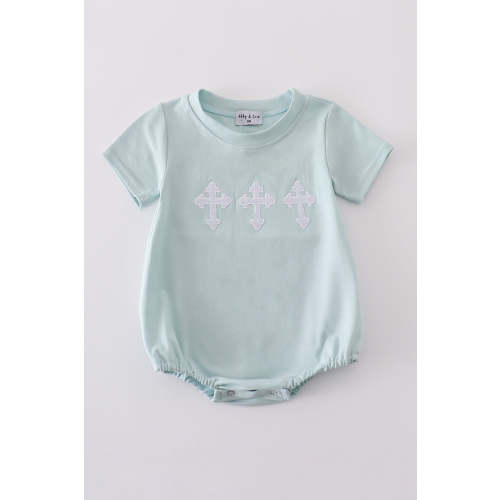 Blue cross embroidery bubble