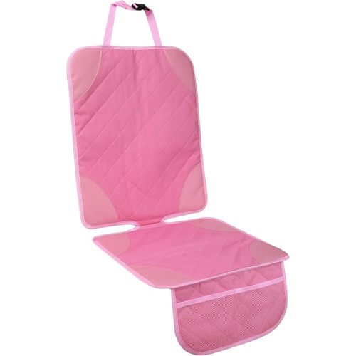 1 Pack Car Seat Protector for Child Car Seat Car Seat Covers Non-Slip Bottom 2 Mesh Pockets for Baby and Pet Pink