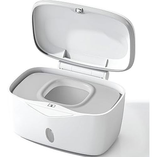 Wipes Dispenser with Weighted Plate, X2 PRO, Seposeve Perfect Pull Baby Wipe Holder, Refillable Wipe Container, Keeps Wipes Fresh, One-Handed Operation. Non-Slip, Easy Open/Close Wipes Case, Grey