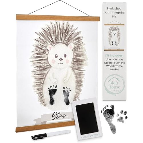 Hedgehog Baby Footprint Kit - Newborn Footprint Kit Maker for Keepsake, Memories, & Gifts