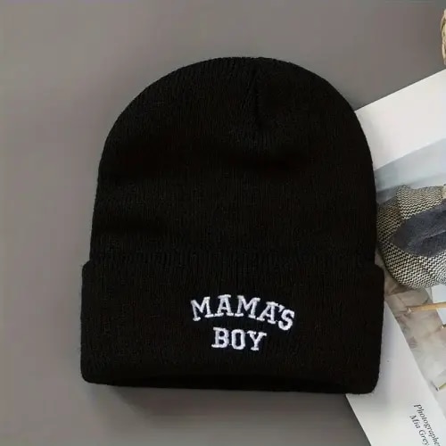 infant boys' embroidered ' ' knit beanie cap 100% - Temu