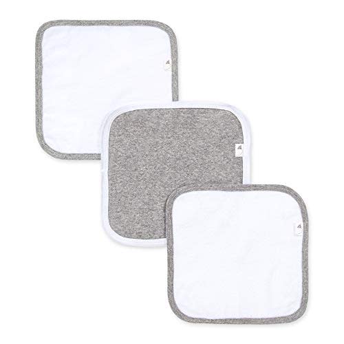 Burt's Bees Baby Infant Washcloths, 100% Organic Cotton, Soft and Super Absorbent Knit Terry Wash Cloth - 3 Pack Set