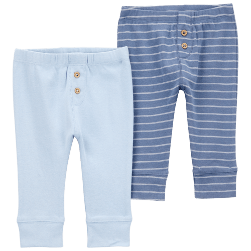 Bleu Bébé Emballage de 2 pantalons à enfiler en coton | Carter’s Oshkosh Canada