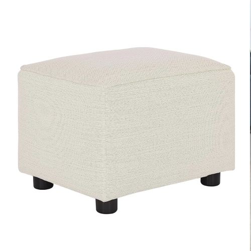 Evolur Holland Upholstered Ottoman in Thunder, Foot Rest Stool for Nursing Moms, Tool-Free Assembly, Made for Every Décor
