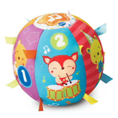 VTech Inflatable Children's Roll and Discover Toy Ball, Plush Multicolored