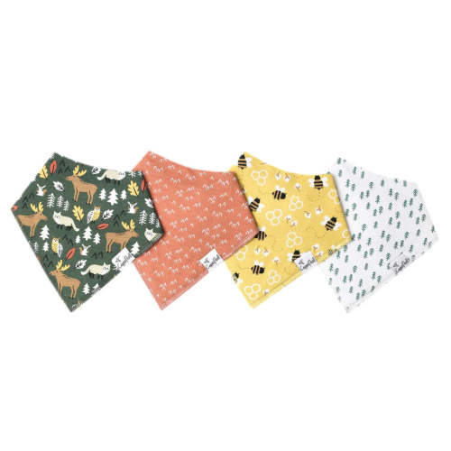 Copper Pearl Baby Bandana Bibs - 4 Pack