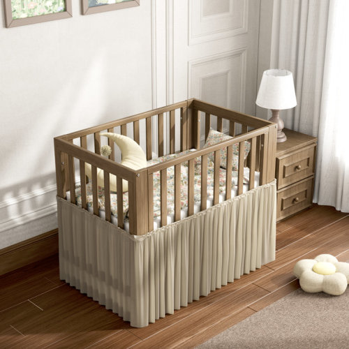 EvoNest 6-in-1 Portable Convertible Cradle to Mini Crib With Removable Wheels and Mattress