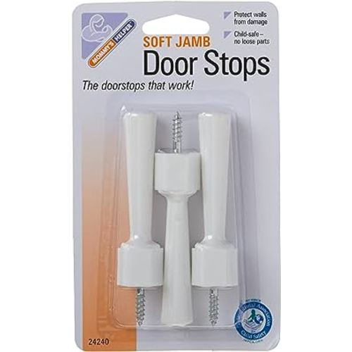 Mommys Helper Pack of 3 Soft Jamb Door Stops Blister, White