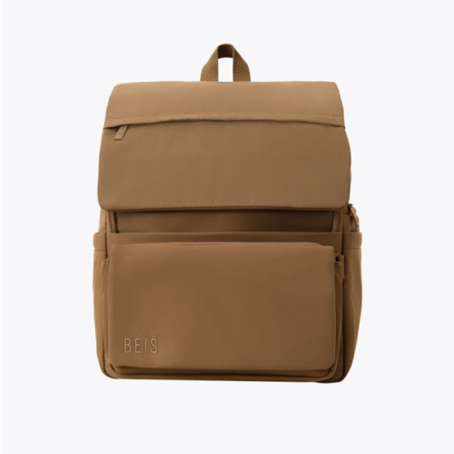 BÉIS 'The Ultimate Diaper Backpack' in Camel - Diaper Bag Backpack in Camel Brown