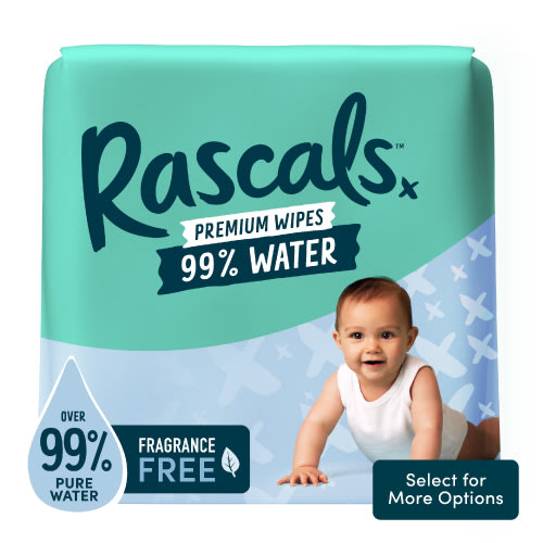 Rascals Water Baby Wipes, 480 Count Wipes, 4 Packs (Select for More Options)