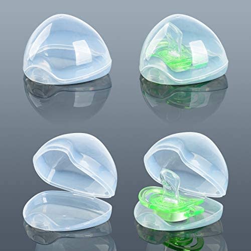 Xthuge Pacifier Box,Pacifier Case,Pacifier Holder Case,Pacifier Clip,Pacifier Container for Travel,BPA Free,Pacifier Accessories 4 Pack Transparent