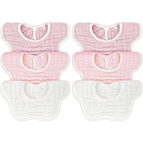 Muslin Baby Bibs for Drooling and Teething Newborn Drool Bibs for Baby Girl Boy