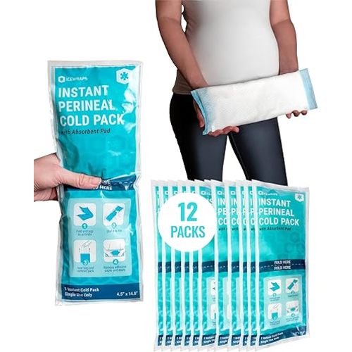 ICEWRAPS Instant Postpartum Pads for Women After Birth - Perineal Ice Packs for Postpartum Care - 12 Individually Wrapped for Your Postpartum Essentials Kit