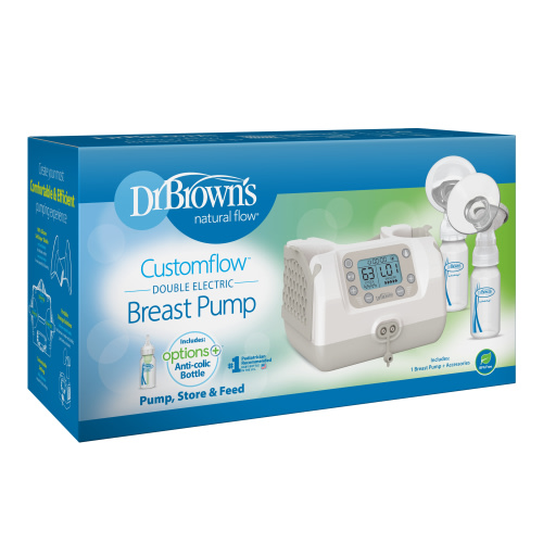 Dr. Brown's Custom flow Hospital Strength Double Electric Breast Pump with Adjustable Settings, includes Breast Milk Collection Bottles, Flanges & Other Pumping Essentials