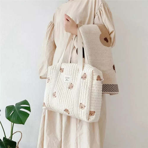 Quilted Diaper Bag-- Olive