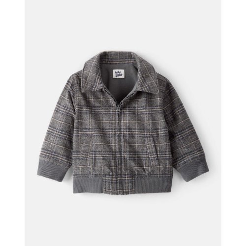 Baby Boy Plaid Long-Sleeve Zip-Up Fashion Jacket - Grey - OshKosh B'gosh | Carter's