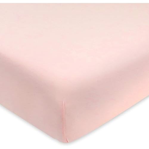 HonestBaby Fitted Crib Sheets Set Standard Mattress, 100% Organic Cotton Baby Boys, Girls, Neutral, 1 Pack - Pink Salt, One Size