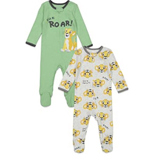 Disney Winnie the Pooh Lion King Monsters Inc. Pixar Toy Story Baby 2 Pack Sleep N' Play Coveralls Newborn to Toddler