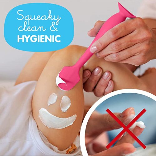 Bumco Diaper Cream Spatula - BPA-Free Butt Paste Diaper Cream Applicator, Soft & Flexible Diaper Rash Cream Applicator, Butt Spatula Baby, Mom-Invented Diaper Bag Essentials (Pink)